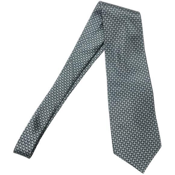 Zianetti Neck Tie Italian Black Gray Print All Silk Mens Suit Accessories Formal - Picture 6 of 9